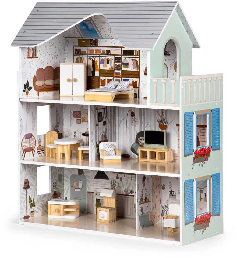 Ecotoys Lėlių namelis medinis Emma residence