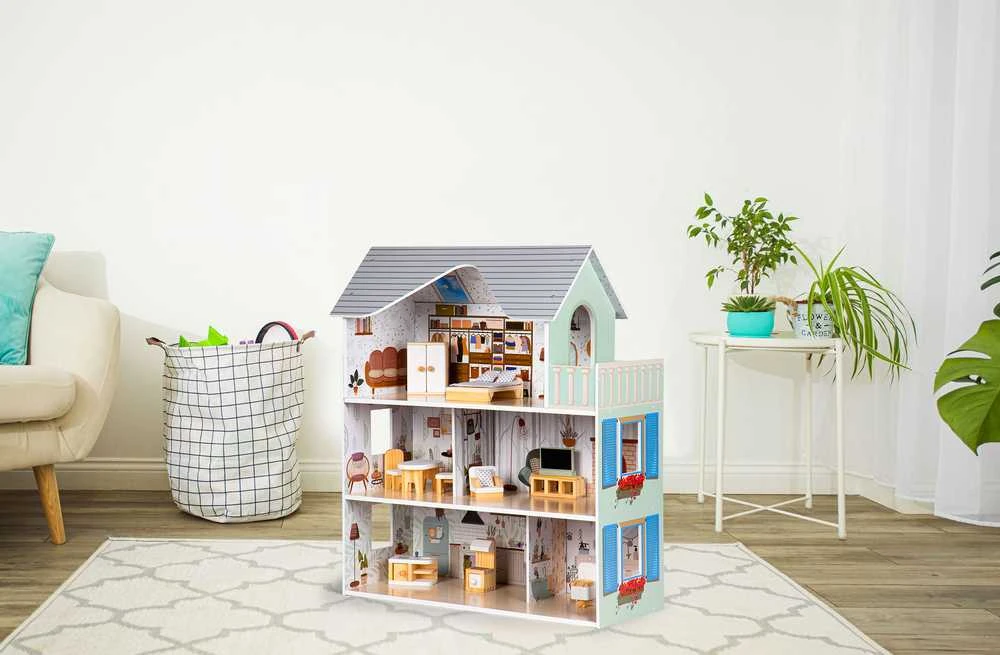 Ecotoys Lėlių namelis medinis Emma residence
