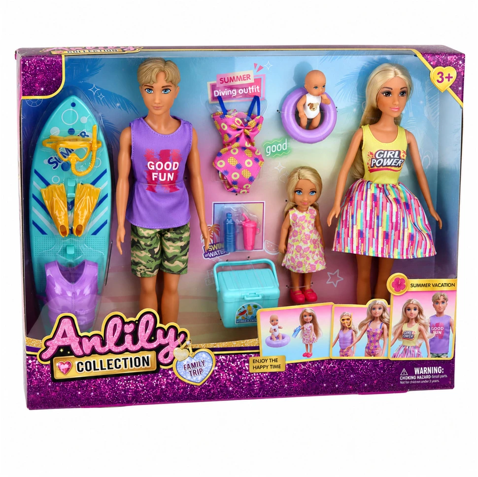 Lean Toys Lėlių rinkinys 4 vnt.