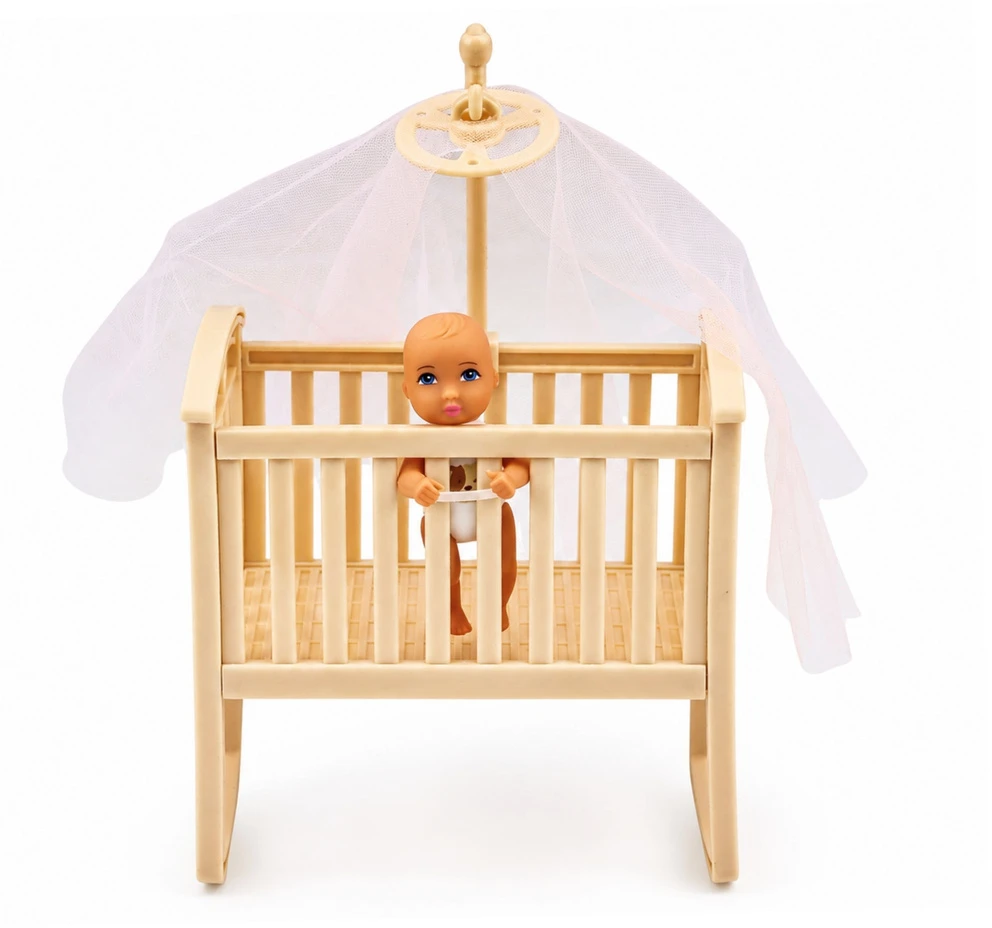 Lean Toys Lėlių rinkinys su mama ir dvyniais, 30 cm