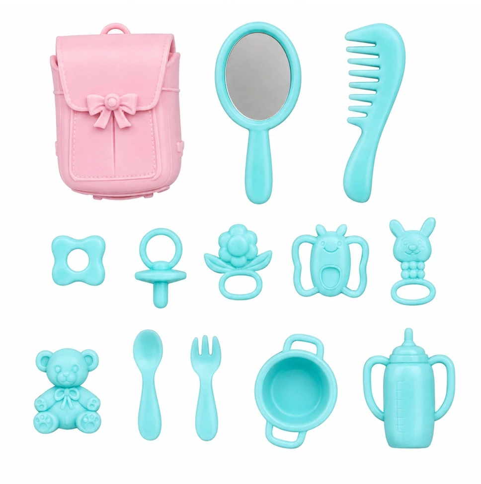 Lean Toys Lėlių rinkinys su mama ir dvyniais, 30 cm