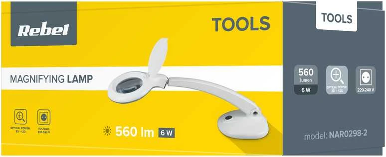Stalinė lempa su padidinamuoju stiklu Rebel 6W 30x2835SMD