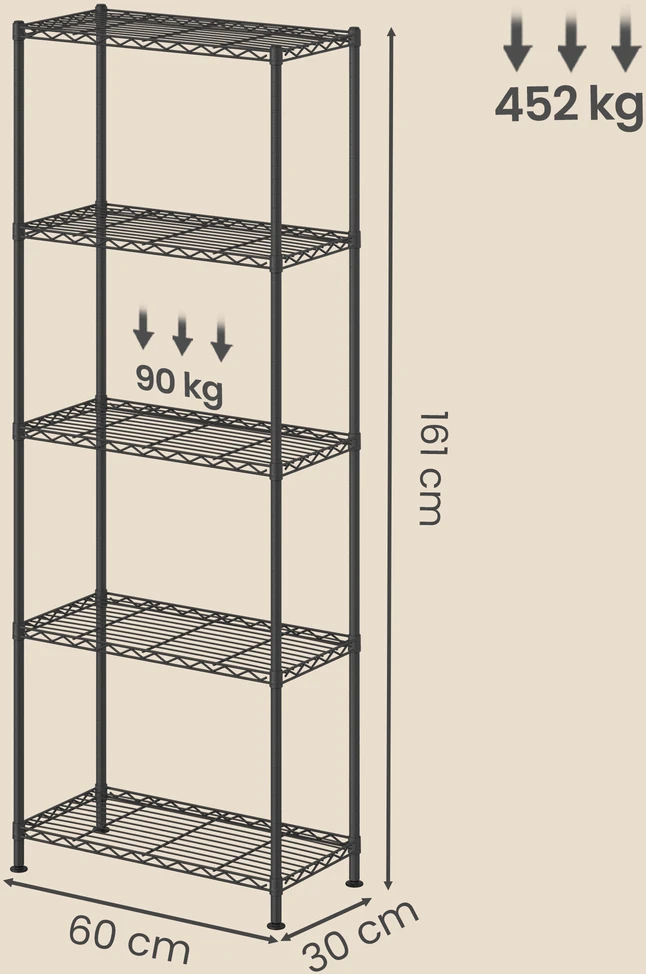 Songmics Lentyna 30 x 60 x 161 cm