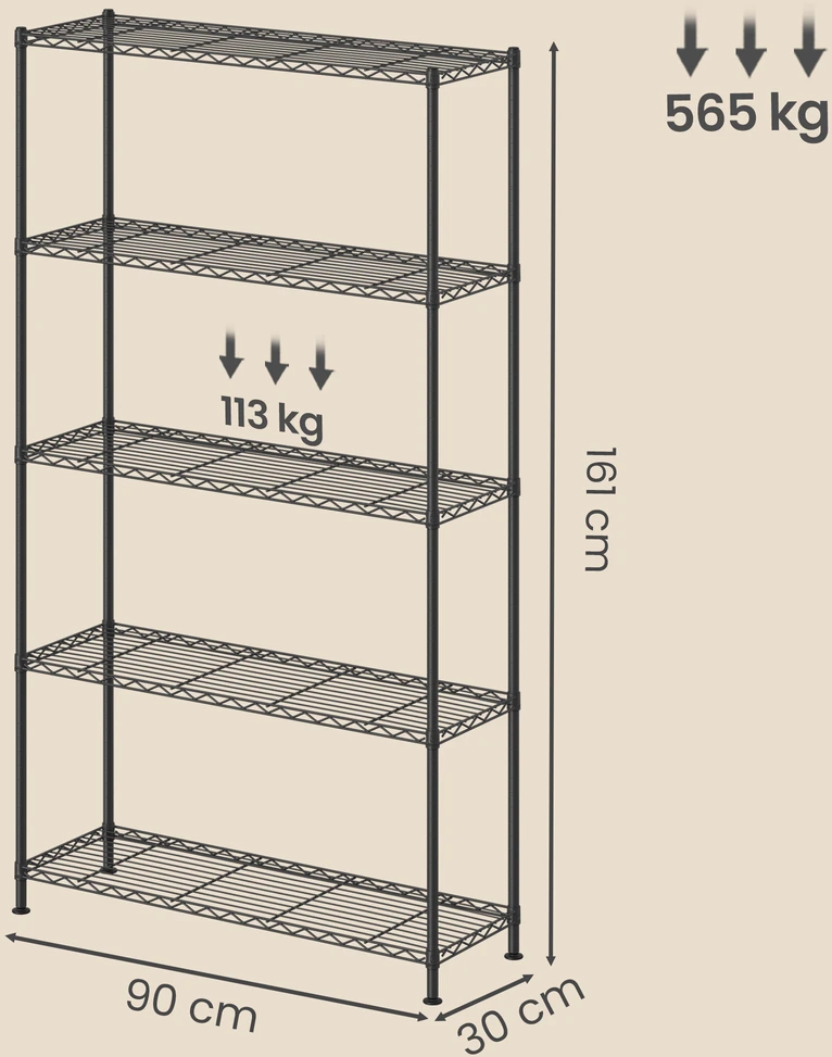 Songmics Lentyna 30 x 90 x 161 cm