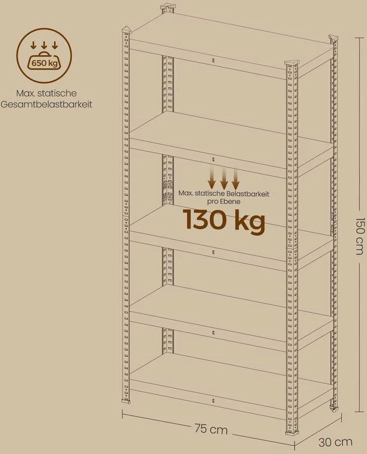 Lentyna SONGMICS, 150x75x30 cm, 650 kg