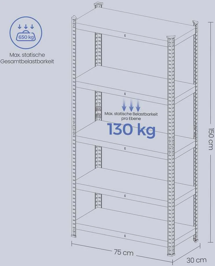 Lentyna SONGMICS 150x75x30 cm, Greige-Juoda, 650 kg