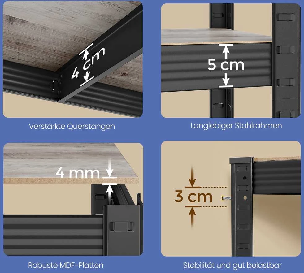 Lentyna SONGMICS 150x75x30 cm, Greige-Juoda, 650 kg