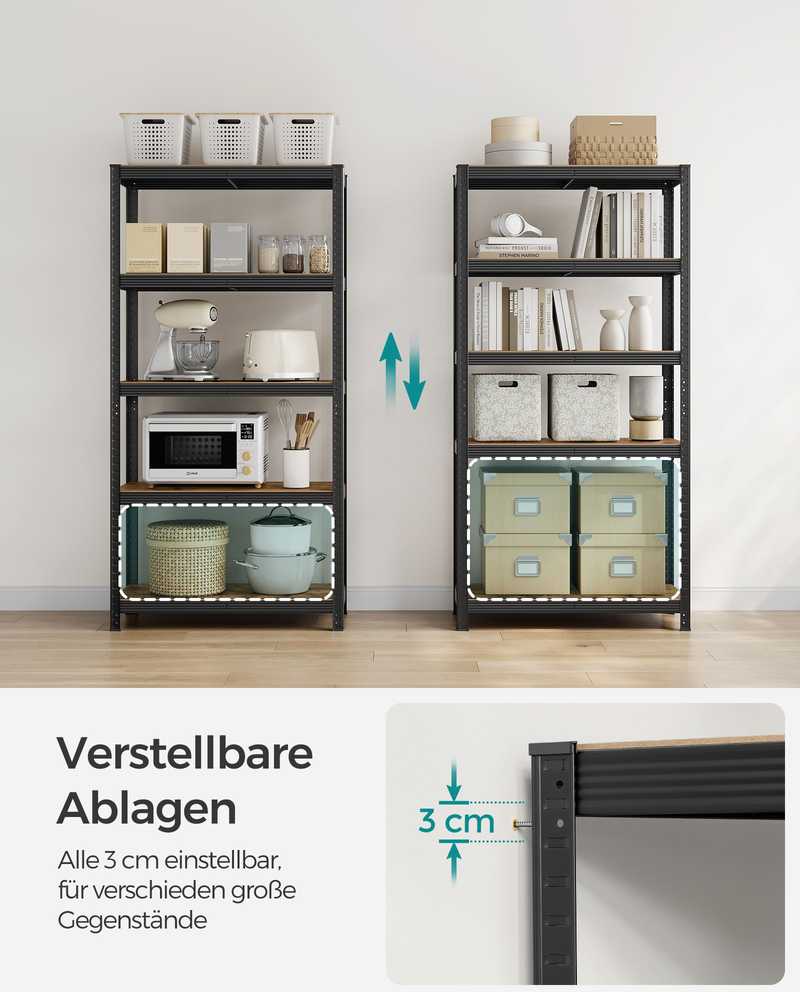 Songmics 2 stovinčių lentynų komplektas 180 cm aukščio