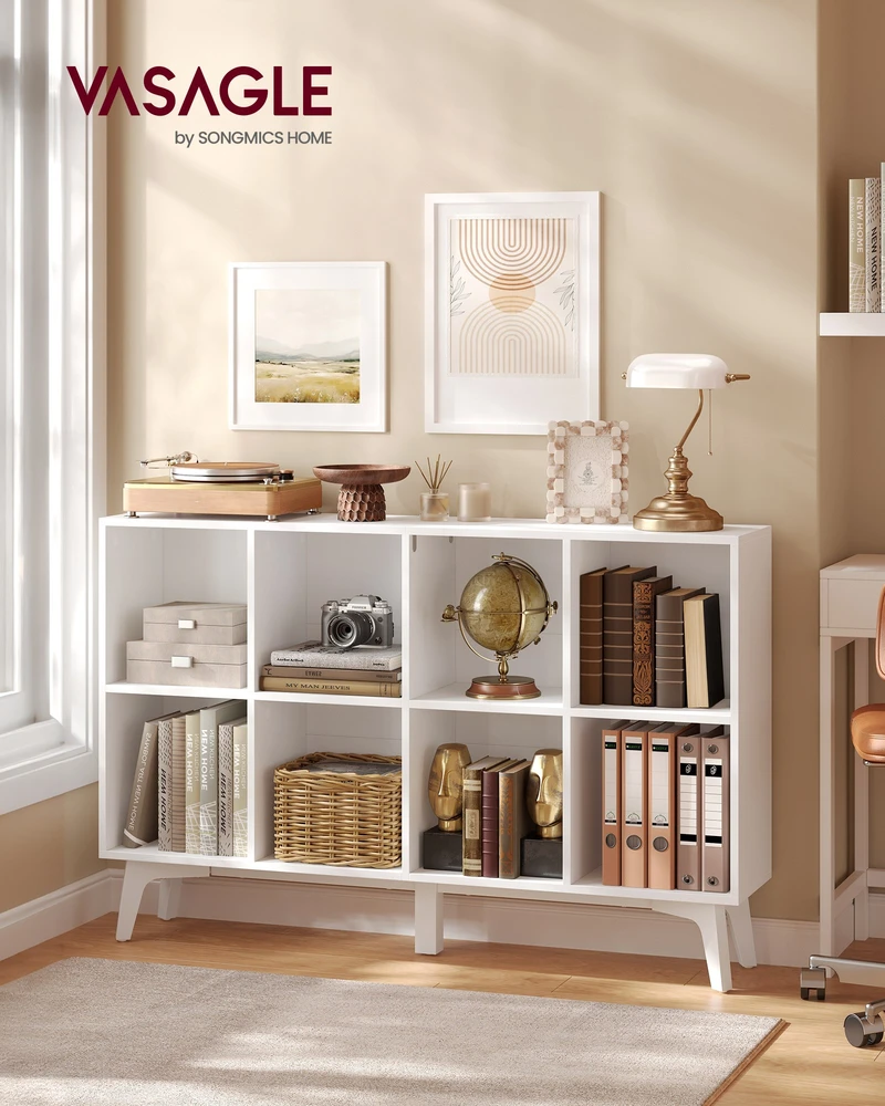 Songmics Lentyna su 8 skyriais, balta, 24 × 119,6 × 77 cm