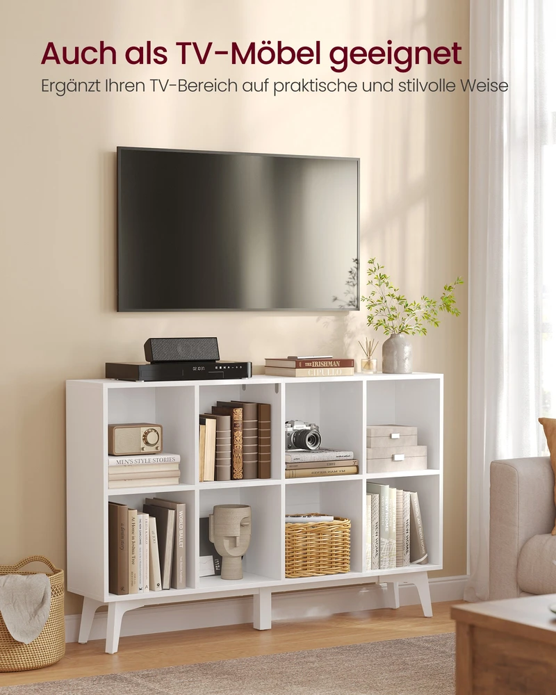 Songmics Lentyna su 8 skyriais, balta, 24 × 119,6 × 77 cm
