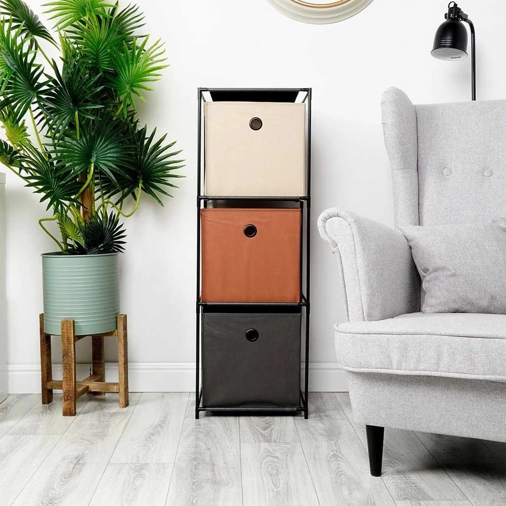 Storage Solutions Metalinis Stovas su Dėžėmis 34,5x34,5x100 cm