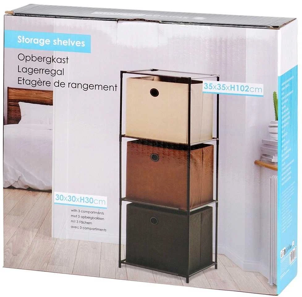 Storage Solutions Metalinis Stovas su Dėžėmis 34,5x34,5x100 cm