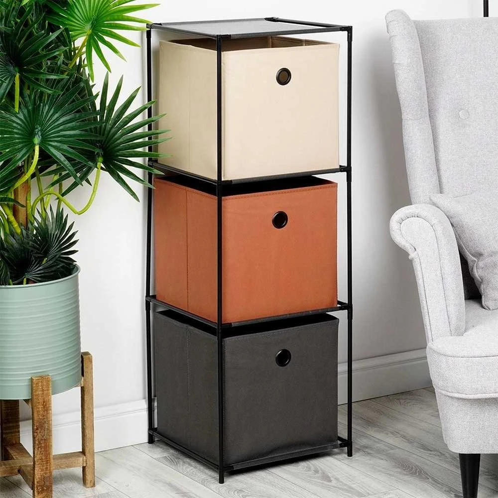 Storage Solutions Metalinis Stovas su Dėžėmis 34,5x34,5x100 cm