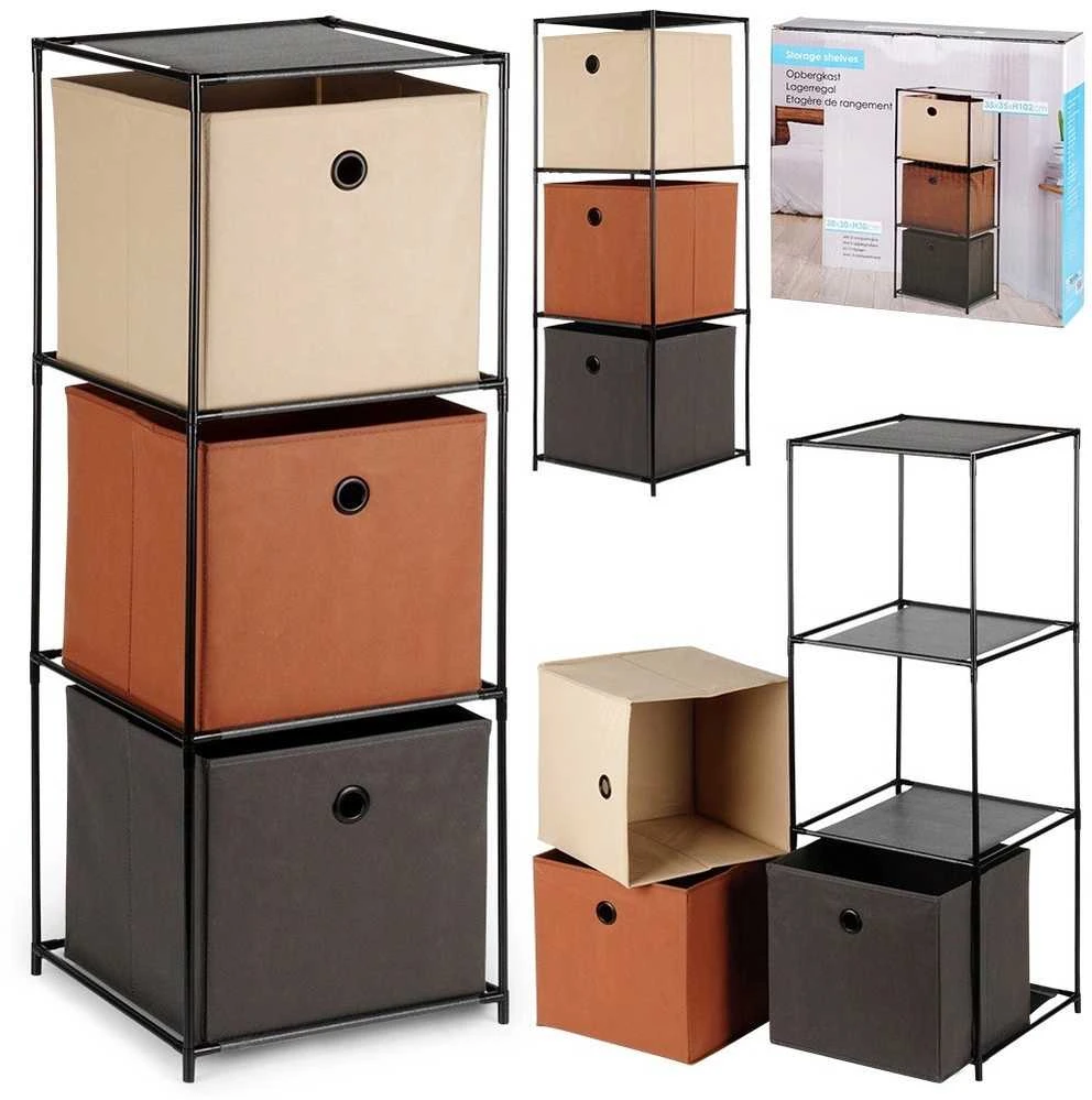 Storage Solutions Metalinis Stovas su Dėžėmis 34,5x34,5x100 cm