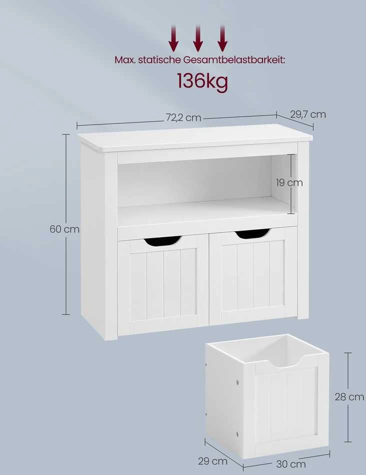 Songmics Lentyna su ratukais 29,7 x 72,2 x 60 cm