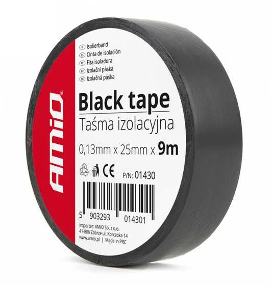 Amio Lipni juosta 0,13 mm x 25 mm x 9 m, 1 vnt., juoda
