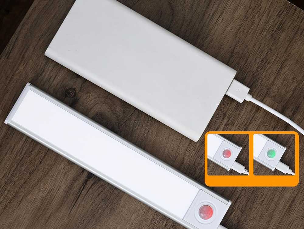 Lipnus LED šviestuvas po spintele 30 cm su USB