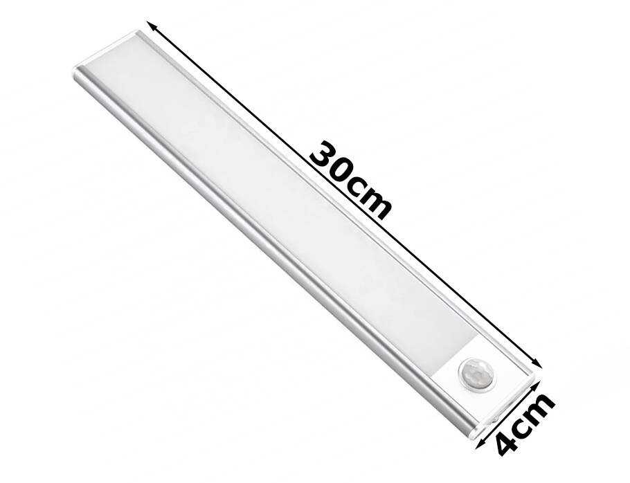 Lipnus LED šviestuvas po spintele 30 cm su USB