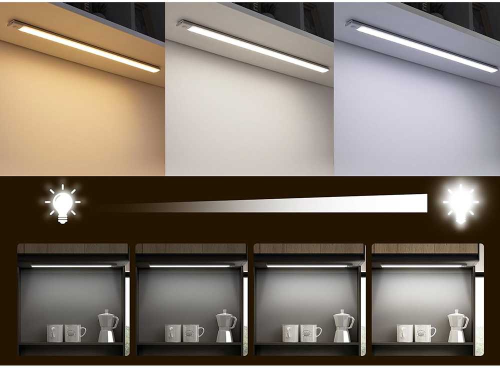 Lipnus LED šviestuvas po spintele 30 cm su USB