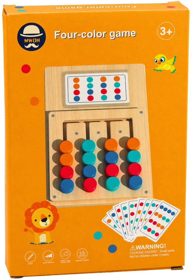 Lean Toys Medinis spalvų derinimo galvosūkis vaikams, 12 kortelių