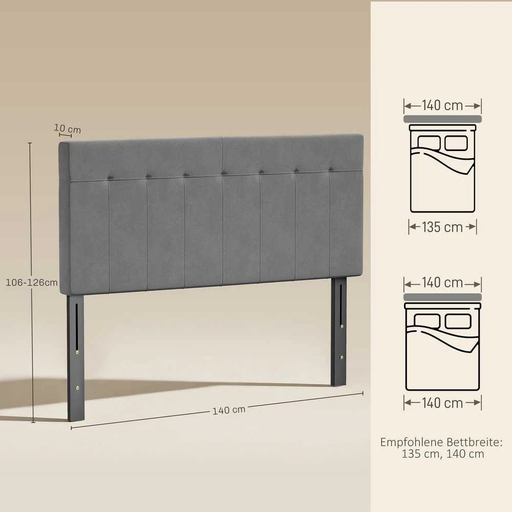 Lovos galvūgalis 140 × 10 × 106–126 cm