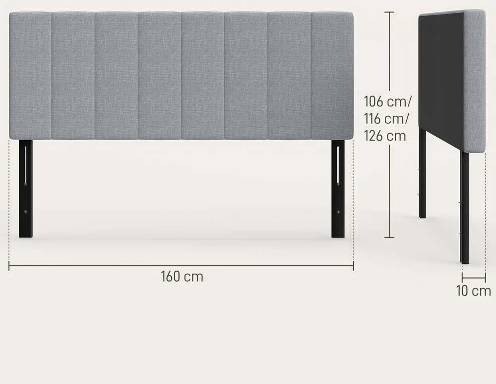 Lovos galvūgalis 160 × 10 × 106–126 cm