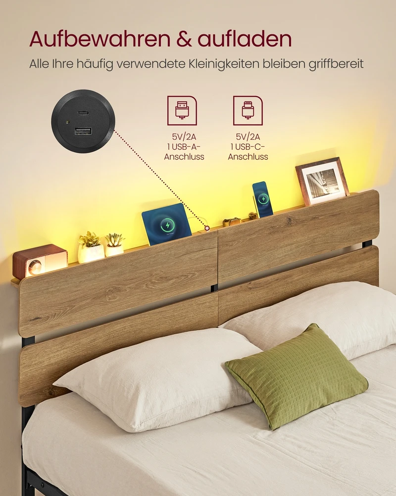 Lova Songmics Lovos rėmas 160 x 200 cm