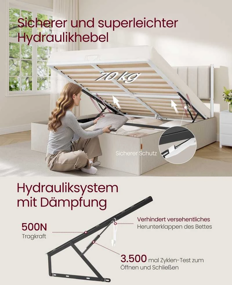 Songmics Lovos rėmas 160 x 200 cm