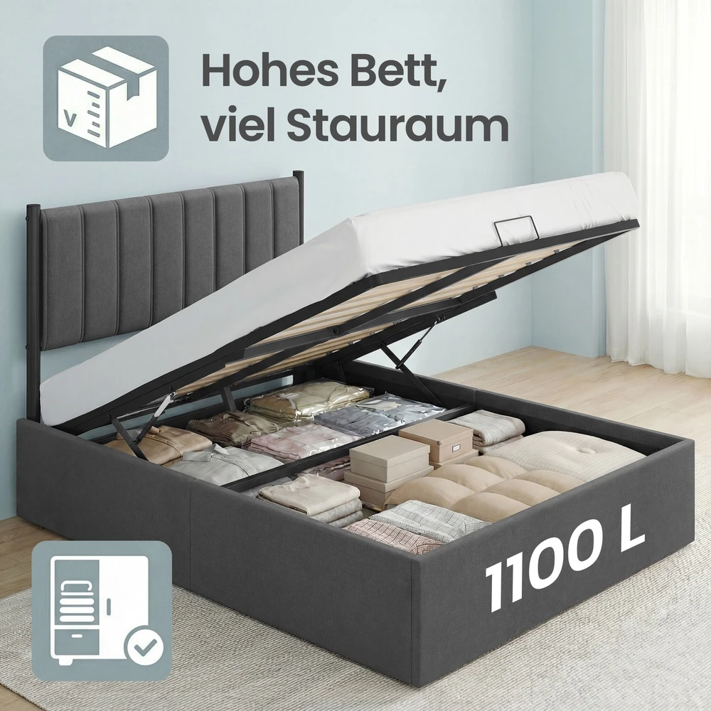 Songmics Lovos rėmas 180 x 200 cm