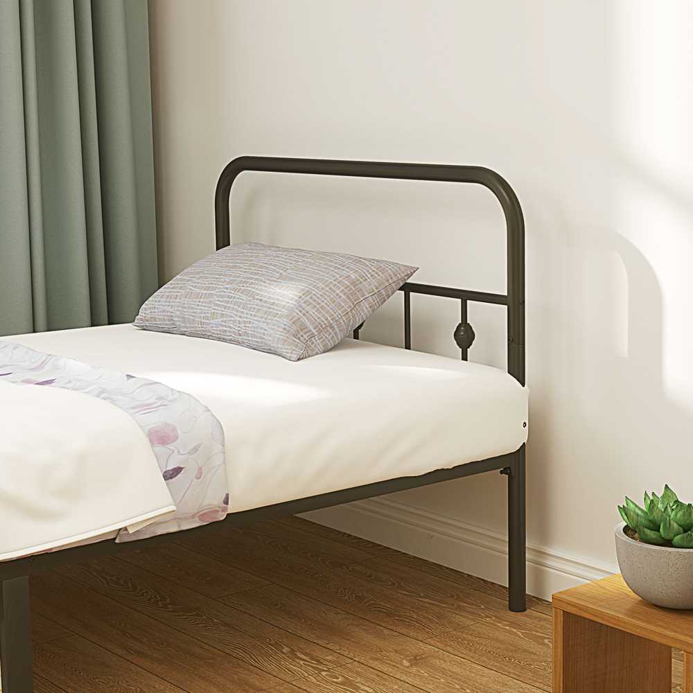 HOMCOM Lovos rėmas čiužiniui 200 x 90 cm, sulankstomas lovos rėmas, 82,5 cm aukščio metalinė lova, metalinis lovos rėmas, pagamintas iš metalo, skirtas miegamajam, svečių kambariui, juodas