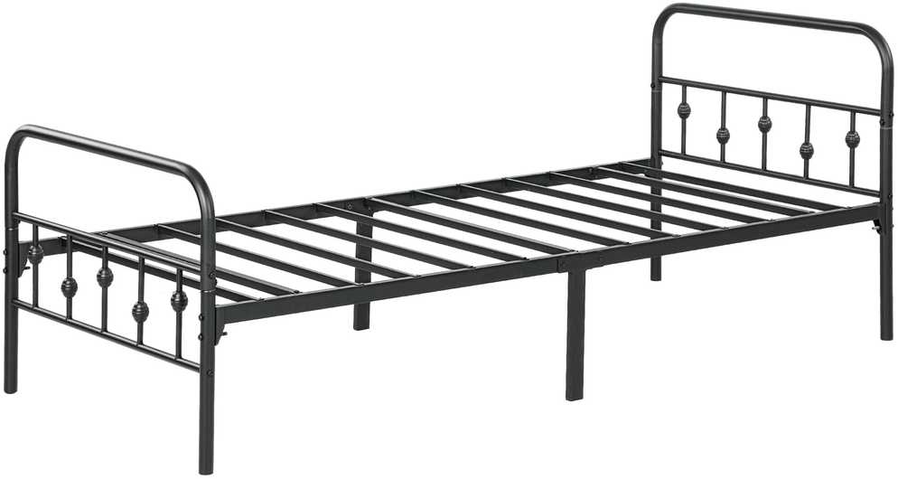 HOMCOM Lovos rėmas čiužiniui 200 x 90 cm, sulankstomas lovos rėmas, 82,5 cm aukščio metalinė lova, metalinis lovos rėmas, pagamintas iš metalo, skirtas miegamajam, svečių kambariui, juodas