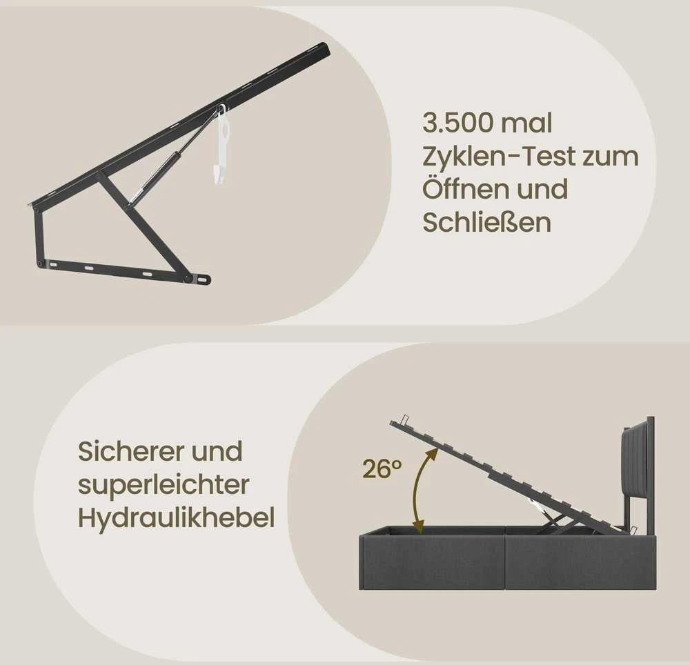Lova Songmics Lovos rėmas 90 × 200 cm