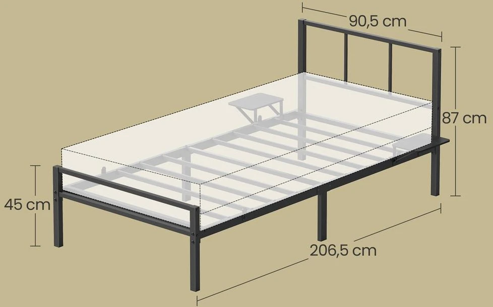 Lova Songmics Lovos rėmas 90 x 190 cm