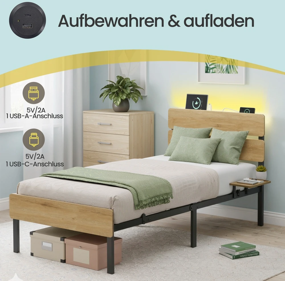 Songmics Lovos rėmas 90 x 200 cm