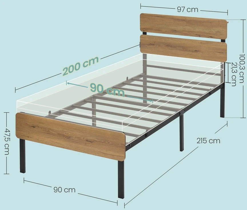 Songmics Lovos rėmas 90 x 200 cm