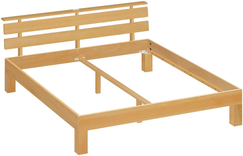 Lova Songmics Lovos rėmas su galvūgaliu ir LED apšvietimu, natūralios spalvos, 221,2 × 164,5 × 78 cm