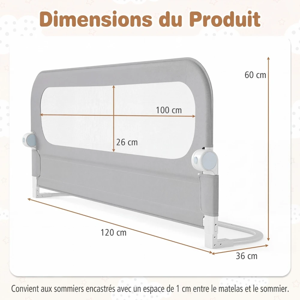 Lovos apsauga 120 cm