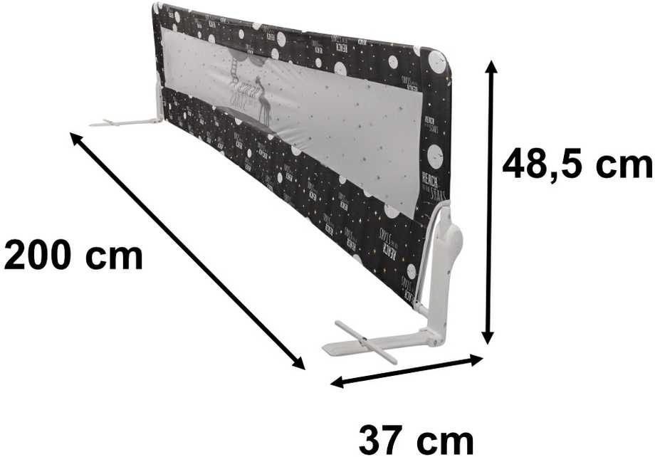 Vaiko lovos apsauga KX, 200 cm, juoda