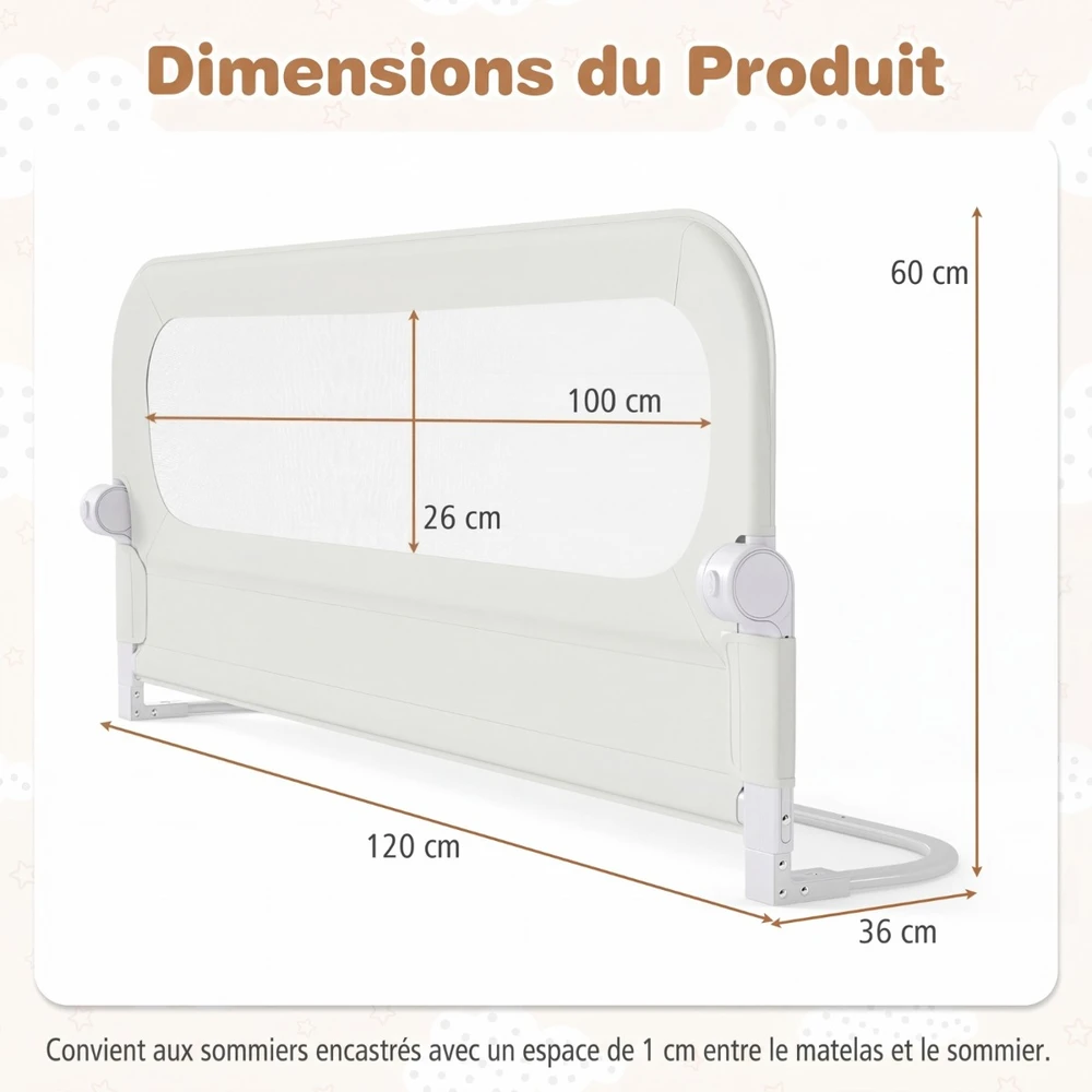 Lovos turėklas 120 cm