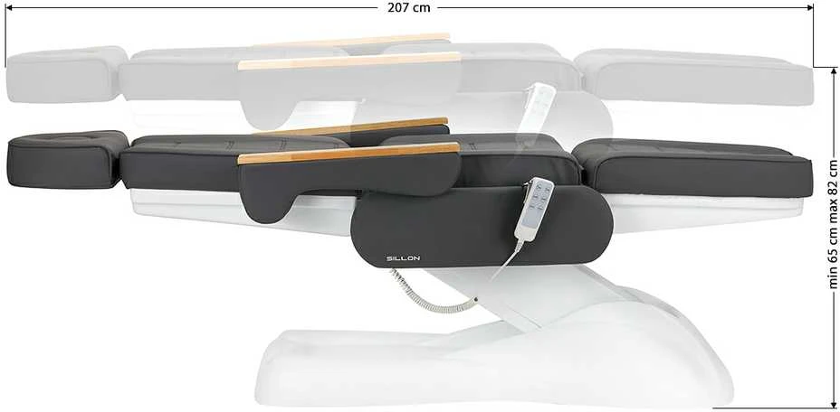 Activeshop Kosmetologinis krėslas SILLON PRESTIGE LUX ELECTRIC 3 MOTOR Pilkas