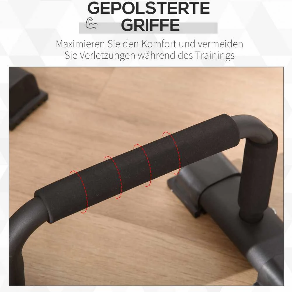 HOMCOM atsispaudimo rankenos, 2 vnt. rinkinys, neslidžios, plieninės