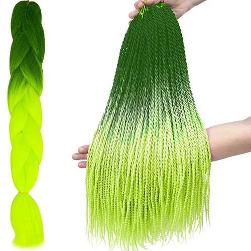 Iso Trade Sintetinės plaukų pynės ombre žalias/neonW10344