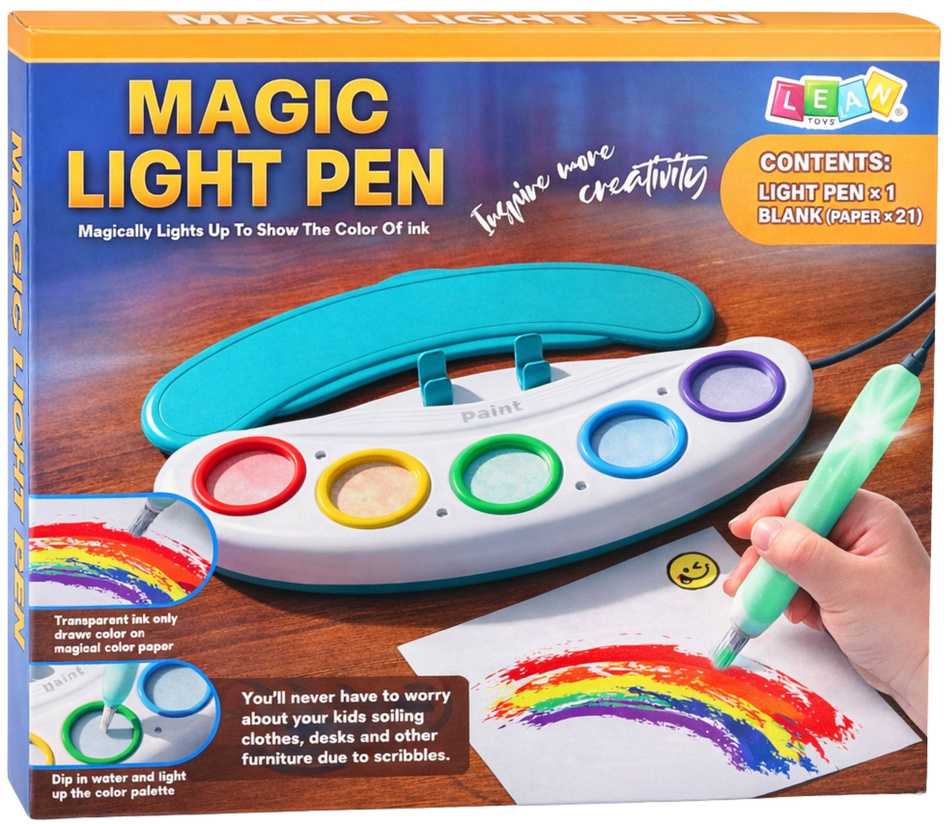 Lean Toys Magic Light Pen piešimo rinkinys 24 vnt.