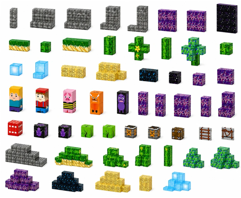 Lean Toys Magnetinės kaladėlės kubeliai, 100 vnt.