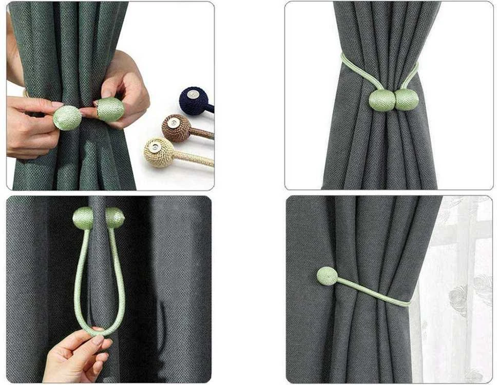 Magnetinės užuolaidų sąsagos 45 cm, 2 vnt. žali