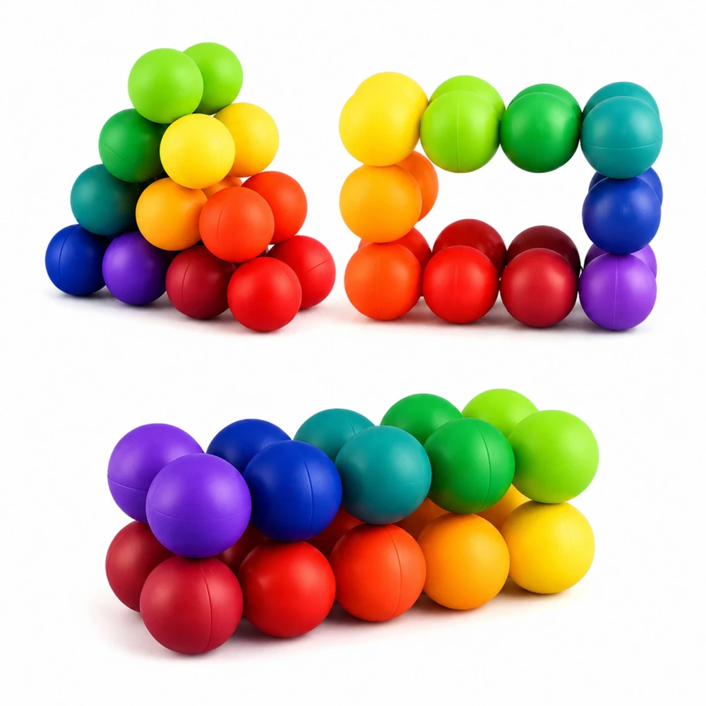 Lean Toys Magnetiniai kamuoliukai įvairiaspalviai