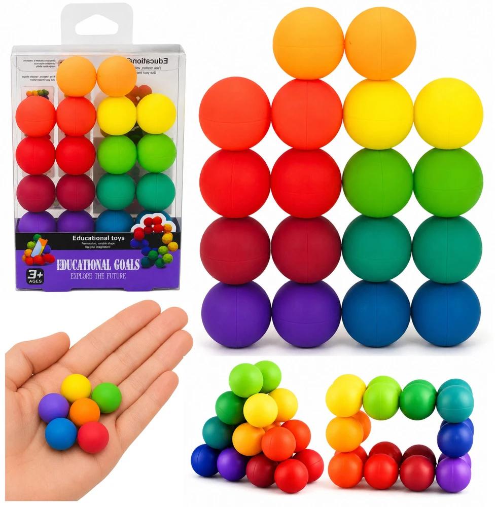 Lean Toys Magnetiniai kamuoliukai įvairiaspalviai