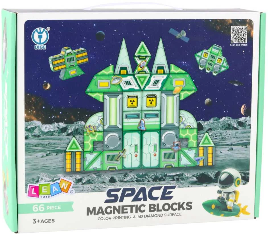 Lean Toys Magnetiniai konstruktoriaus blokai 66 vnt.