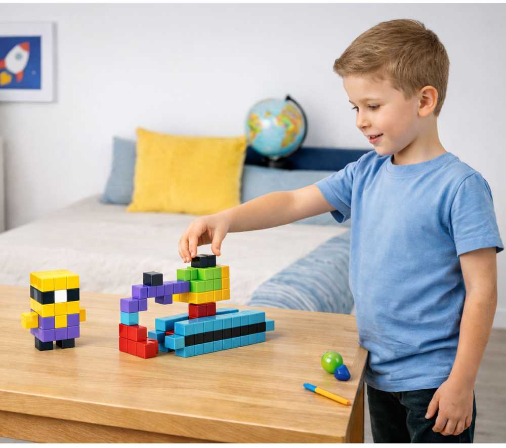 Lean Toys Magnetiniai konstruktoriaus blokeliai 96 vnt.