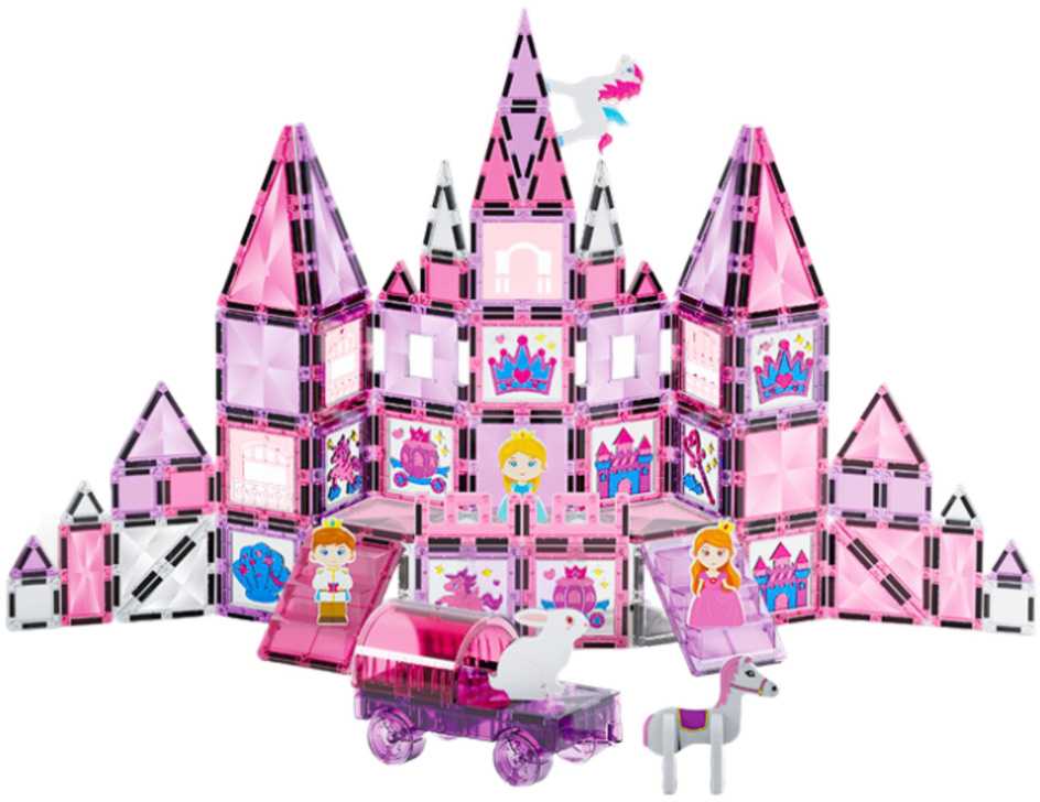 Lean Toys Magnetinis konstruktorius 126 detalių su vitražo blokais